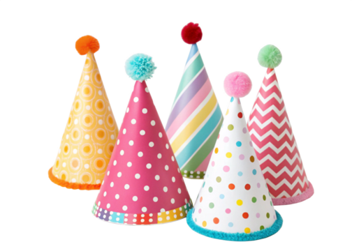 Colorful Party Hats Festive Birthday Cone Caps Celebration