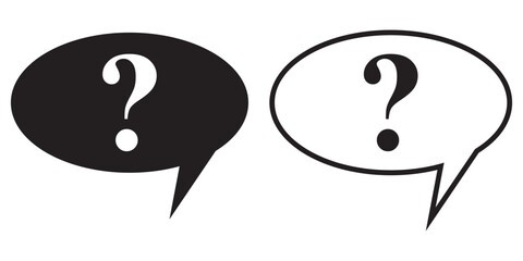 Comment question icon set. FAQ icon. Inquire bubble. Ask or request icon. Comment question vector icon on isolated background. 