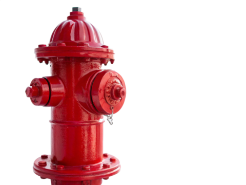 Classic Red Fire Hydrant Urban Safety, Water Supply, Firefighting Equipment
