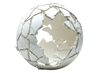 Cracked White Eggshell with Hole Isolated on transparent background
