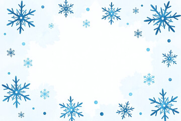 light blue snowflakes watercolor set create festive christmas design snowy white