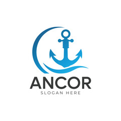 Anchor letter A logo symbol or icon template