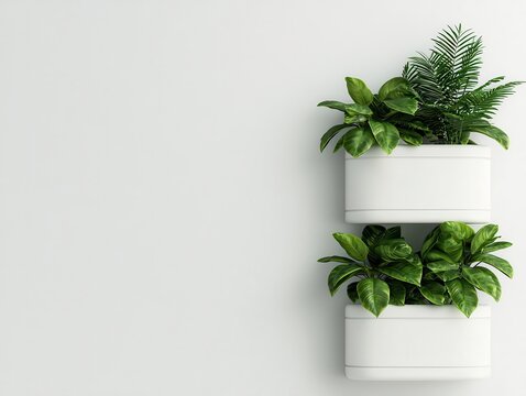 Modular ecooffice, buildable green structures for corporate use, 3D illustration