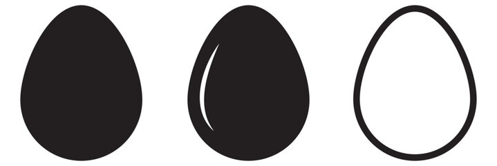 Easter eggs set. Spring linear egg icons with different pattern decoration. Doodle style easter egg illustration for card, invitation, print, sticker, banner, poster. EPS 10