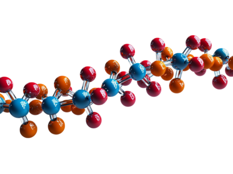 Molecular Structure on White Background Isolated on transparent background