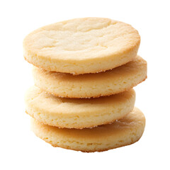 Tasty crispy milk cookies isolated on transparent background
