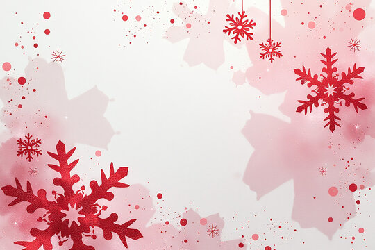 red snowflake design beautiful christmas watercolor background holiday decor