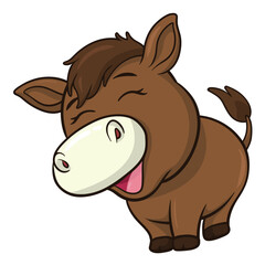 Cute horse animal illustration on isolated white background, cool for stickers, logos, t-shirts, coloring books, etc.