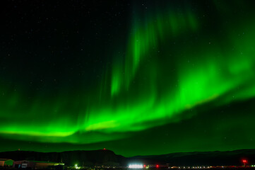 Northern Light, aurora borealis over Greenland in Arctic
