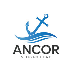 Anchor letter A logo symbol or icon template