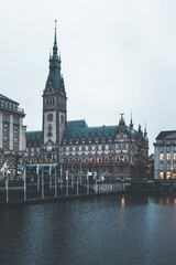 cloudy and cold evening in hamburg