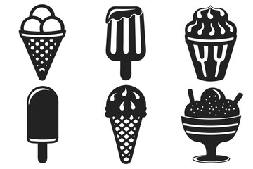 set of ice cream  food  vector illustration
