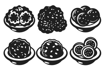 set of Meatballs  food  vector illustration