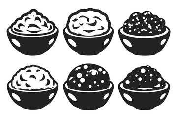 set of Mashed potatoes food  vector illustration
