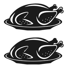 Roast chicken vector illustration