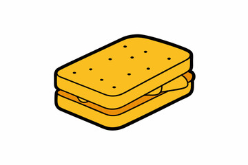 Grilled cheese food  vector illustration