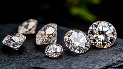 Five Diamonds on Dark Surface