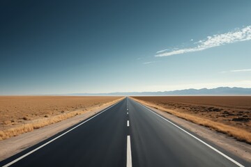 Fototapeta premium arafed road in the middle of a desert with a sky background