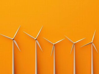 Community business center, windpowered infrastructure in the design, 3D illustration