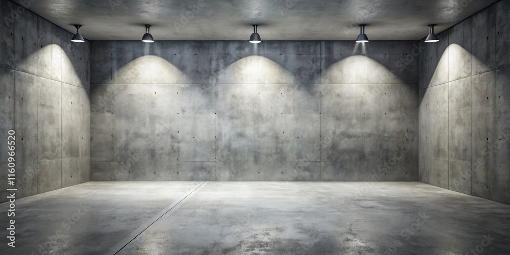 Aufkleber a simple concrete room with a spotlight on the empty space, ready for your next project