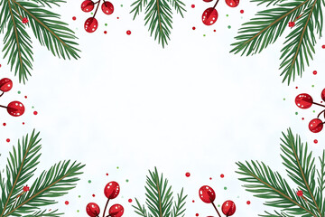 seamless winter greenery prints pine trees berries holiday festivity snowy christmas