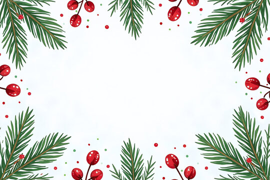 seamless winter greenery prints pine trees berries holiday festivity snowy christmas