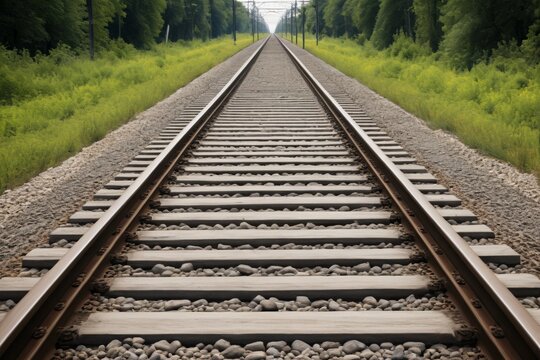 there is a train track that is going down the middle of the tracks