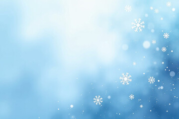 Fototapeta premium soft watercolor background features delicate snowflakes various shades blue white gently falling