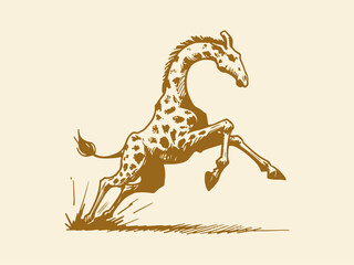 Giraffe Hand Drawn Illustration Vector Isolated