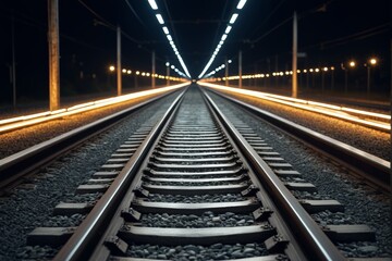 there is a train track that is going through a tunnel