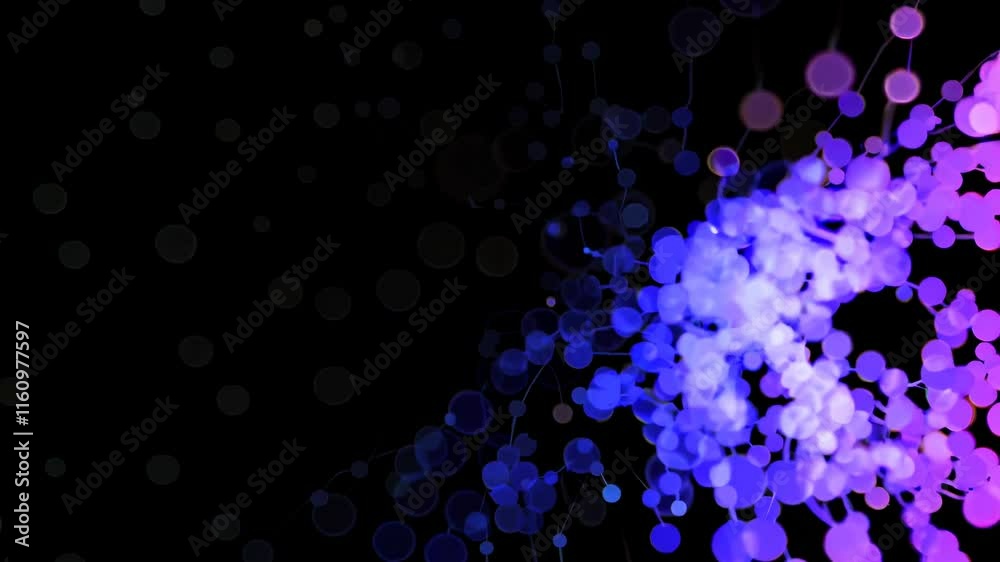 Poster colorful light particles create an immersive visual experience during an art event in a dark setting
