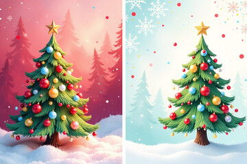 vibrant colors blend festive holiday designs featuring christmas tree watercolor christmas background pastel new year