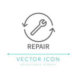 Repair Badge Line Icon