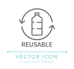 Reusable Bottle Line Icon