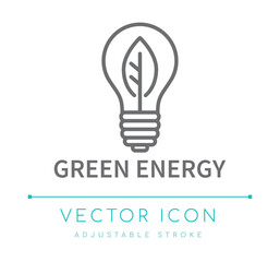 Green Energy Line Icon