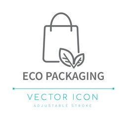 Eco Packaging Bag Line Icon