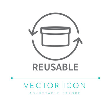 Reusable Container Line Icon