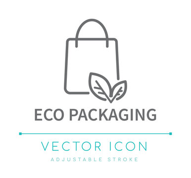 Eco Packaging Bag Line Icon