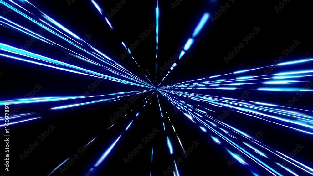 Poster Exploring the vibrant world of light patterns and colors in a digital tunnel experience