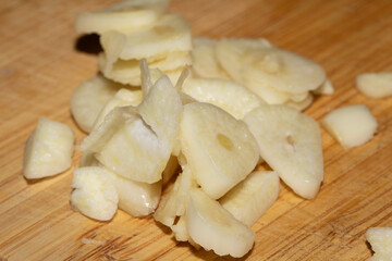 Close Up of Chopped Up Garlic