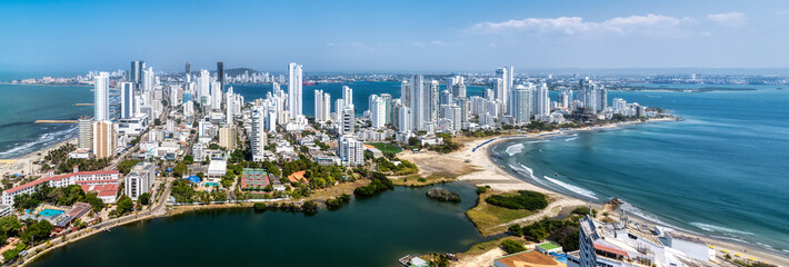 Cartagena city cityscape, Caribbean sea, Colombia