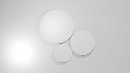 3D Cylinder white pedestal podiums with 3 layer and close up on background clean luxury style