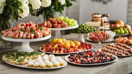 Obraz premium Catering Buffet Partyservice selfmade with fruits