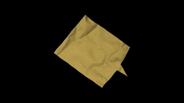 紙の質感のある動く吹き出し_四角01_黄色