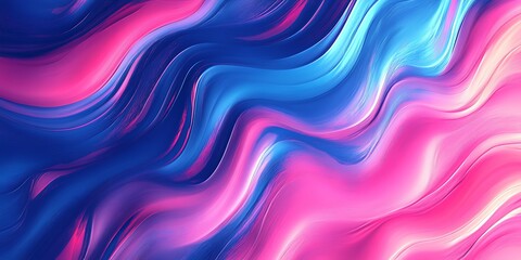 Obraz premium Abstract pink and blue wavy liquid background.