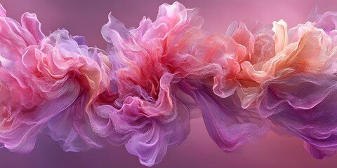 Obraz premium Abstract pink and orange flowing fabric.