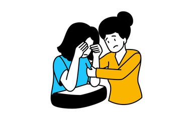Illustrations of people with mental health problems