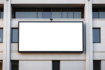 Blank Billboard on Modern Building Exterior 