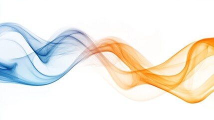 Smooth smoke particle wave, orange, blue color
