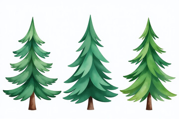 Fototapeta premium watercolor fir tree designs cards posters christmas cards isolated backgrounds